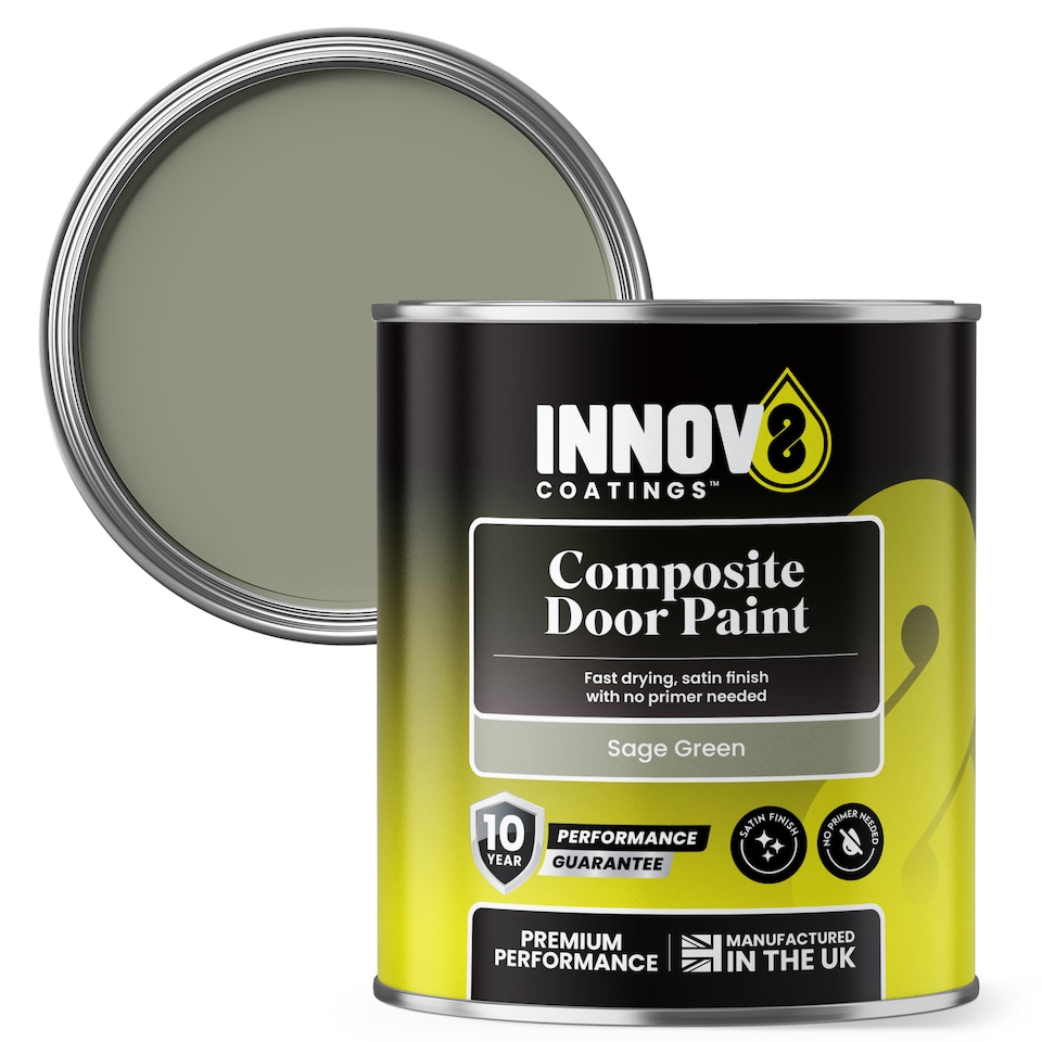 image 1 of Innov8 Coatings Composite Door Paint - Sage Green - 750ml - Satin Finish - 10 Year Guarantee | Green | Sage Green | 750ml | 1