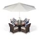 image 1 of Arizona Round 4 Seater Rattan Patio Dining Set | Brown | Brown