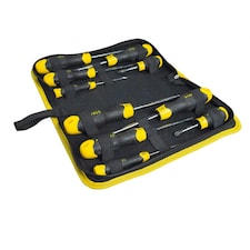 Stanley Hand Tools Cushion Grip Screwdriver Set In Wallet, 10 Piece - Multi Colour - One Size