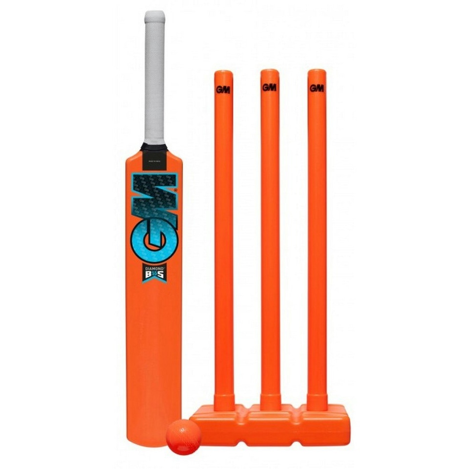 image 1 of Gunn And Moore Diamond Plastic All Weather Cricket Set - Orange/White/Black - 6