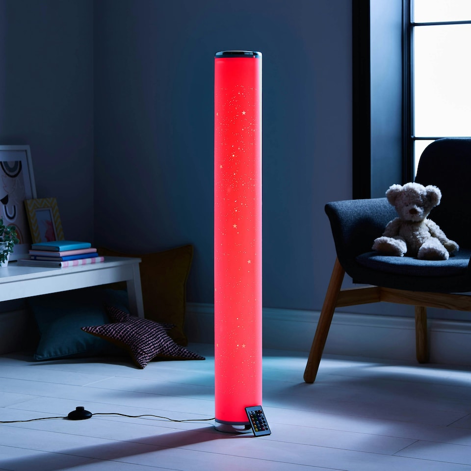 image 1 of BHS Glow Kid's LED Starburst Floor Lamp, White