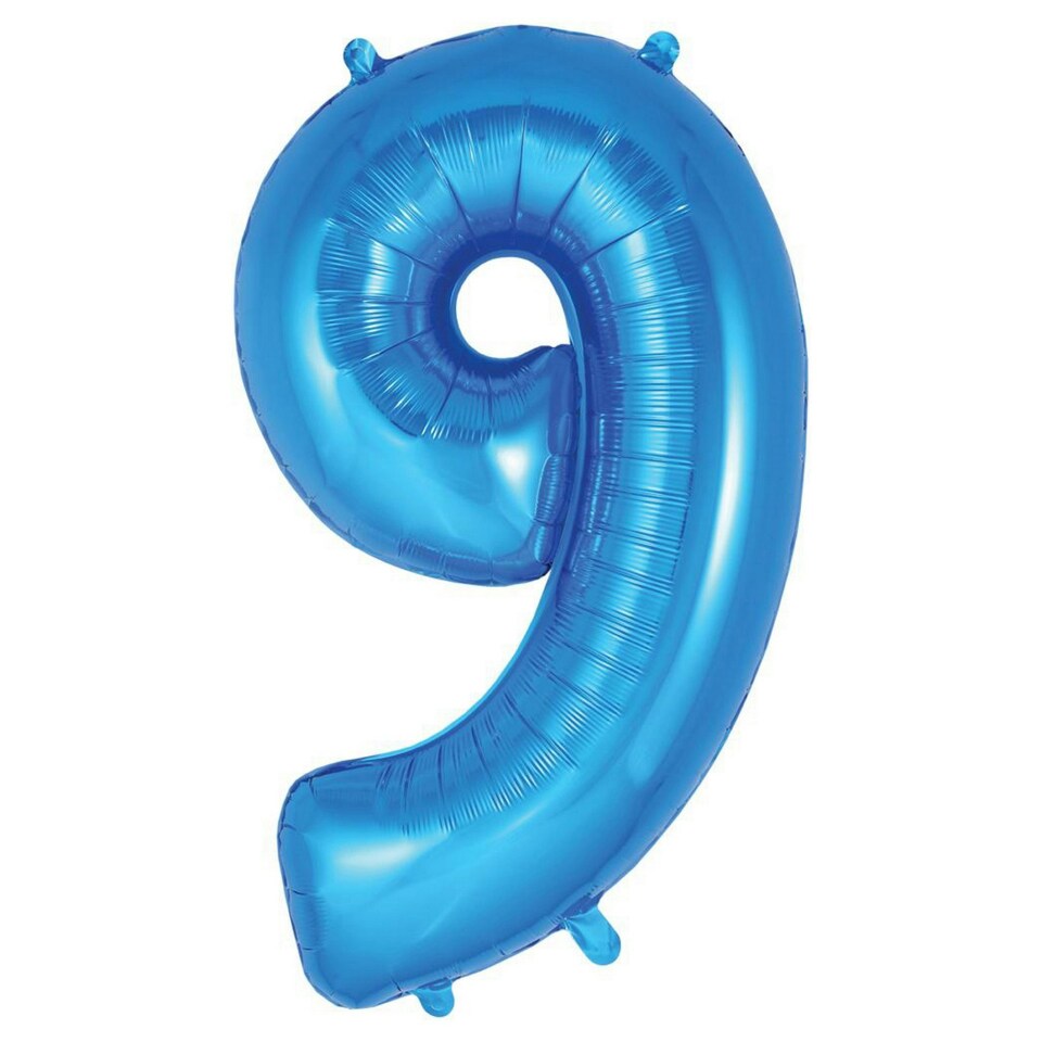 Oaktree Number 9 Foil Balloon - Blue - One Size