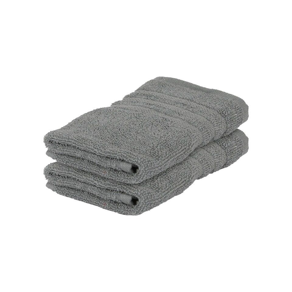 image 1 of Nicola Spring Cotton Wash Cloths - 30cm x 30cm - Grey - Pack of 2