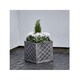 image 2 of 2 x Lazio Square Planter For Small Garden Flower Box Summer Outdoor Garden Boxes Grey
