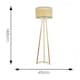 image 3 of ValueLights Lottie Natural Wood Tripod Floor Lamp with Wicker Drum Shade