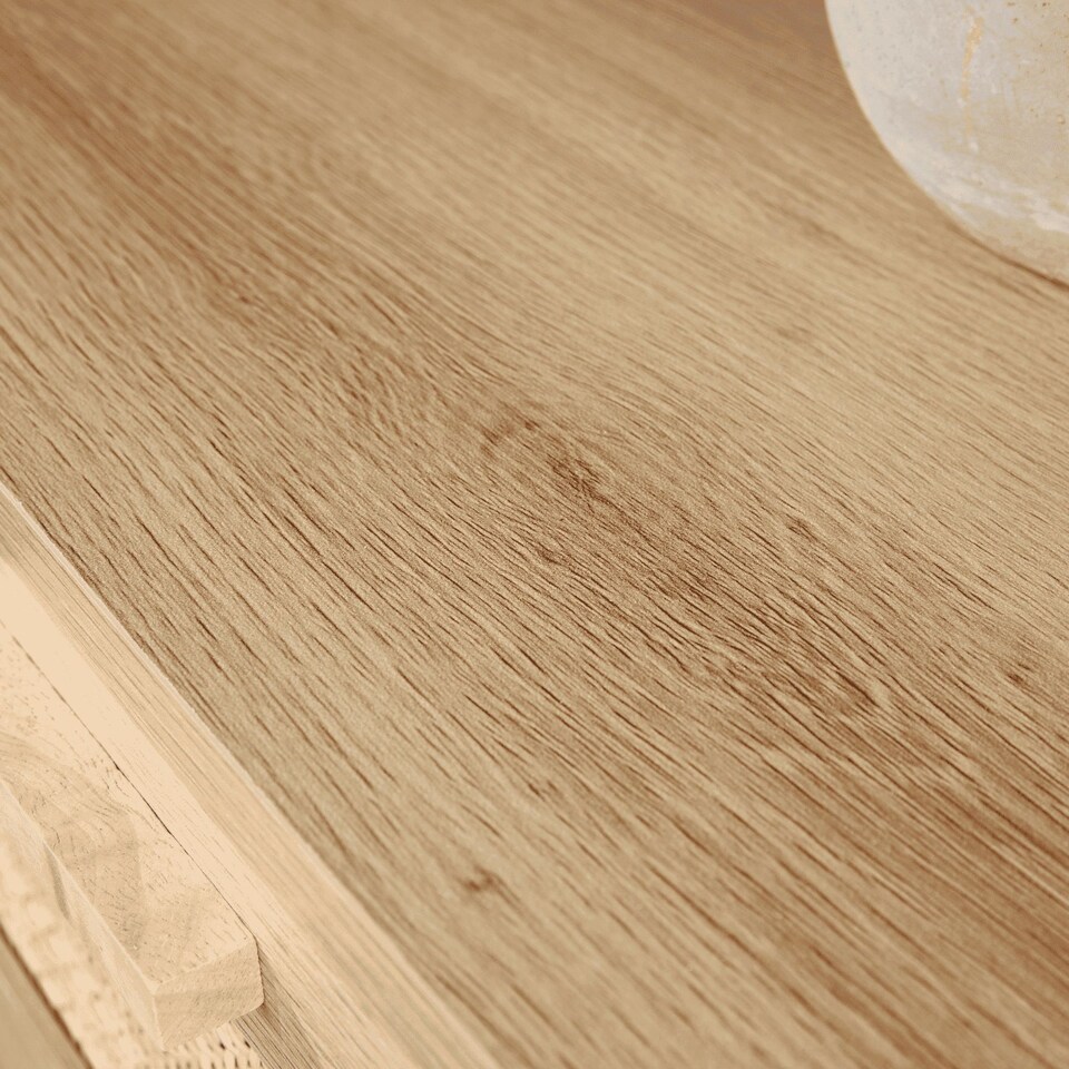 image 1 of Chest 6 Drawers with Rattan Fronts Solid Wooden Legs
