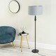 image 2 of ValueLights Marissa Grey and Metallic Chrome Shade with Black Stacked Ball Floor Lamp