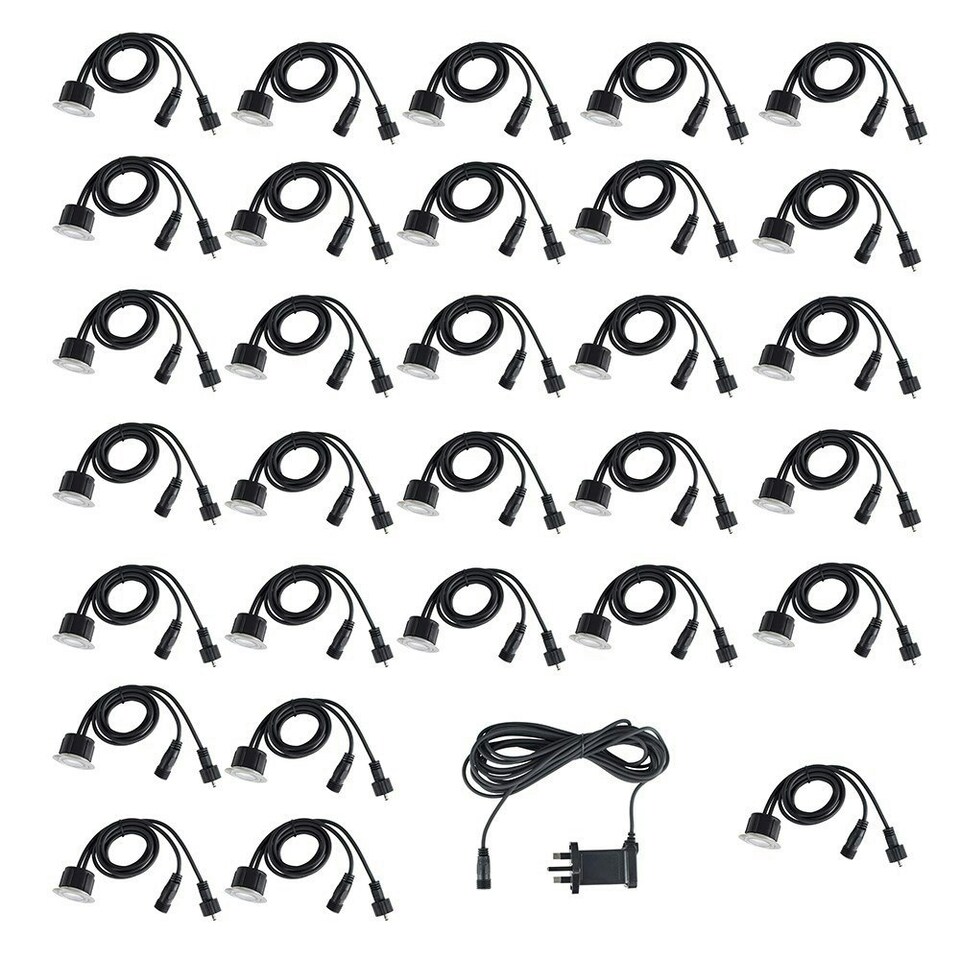 image 1 of ValueLights Decking Light 30 Pack Silver Outdoor Decking Light