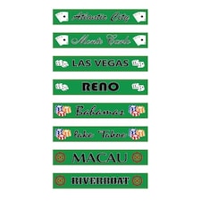 Worldwide Casinos PVC Party Sign Decorations 60cm x 10cm - Pack of 8