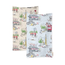 Tea Towels: 2 x Cath Kidston Billie Goes To Town Tea Towels, Cotton