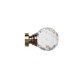 image 2 of 35mm Fixed Length Metal Curtain Pole Set Antique Brass Acrylic Ball Finial 130cm Bronze | Bronze