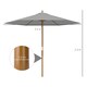 image 3 of Outsunny 2.5m Wood Garden Parasol Sun Shade Wooden Umbrella Canopy Grey | Light Grey