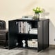 image 9 of HOMCOM Storage Cabinet w  Two Shelves Wooden Sideboard Freestanding Kitchen Cupboard Bookcase - Black
