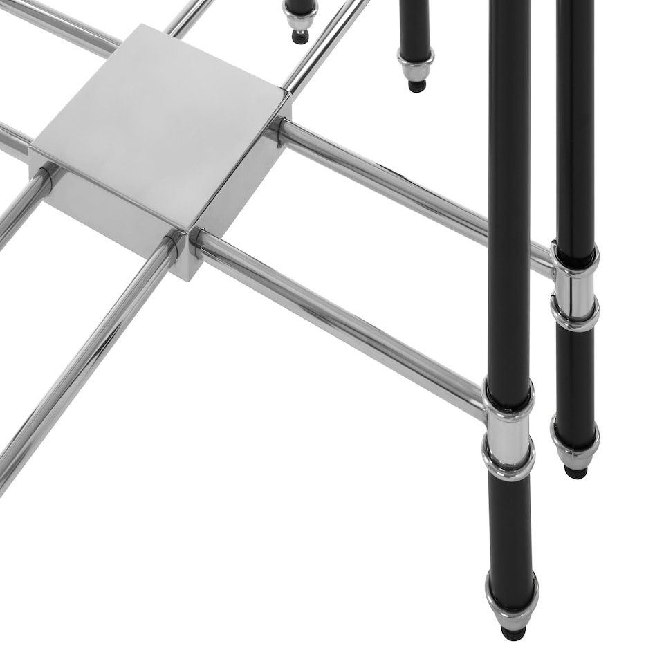 image 1 of Interiors by Premier Silver Chrome Finish End Table Black
