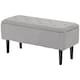image 1 of HOMCOM 57L Storage Ottoman, End of Bed Bench with Wooden Legs, Fabric Footstool for Living Room, Bedroom, 95 x 38 x 45cm, Grey | Grey