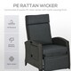 image 4 of Outsunny Garden Recliner w/ Cushion, Reclining Rattan Chair, Dark Grey/Brown