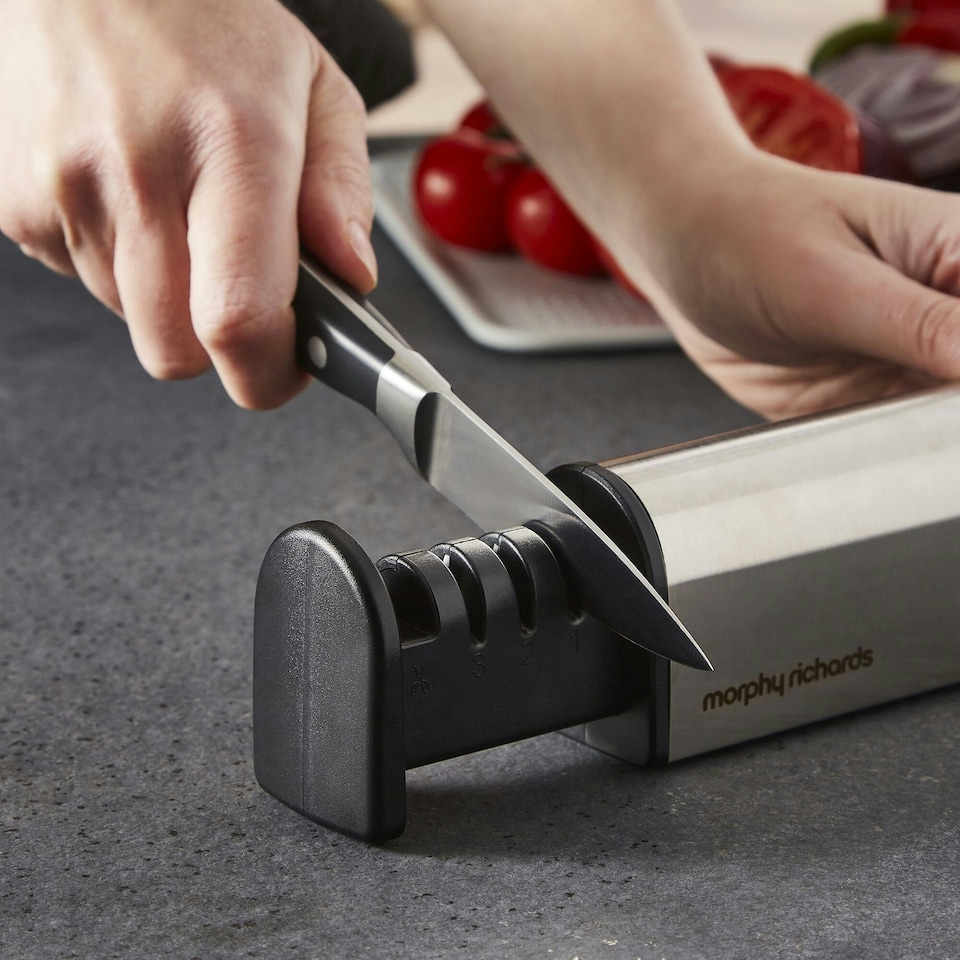 image 1 of Morphy Richards 4 in 1 Retractable Knife and Scissor Sharpener
