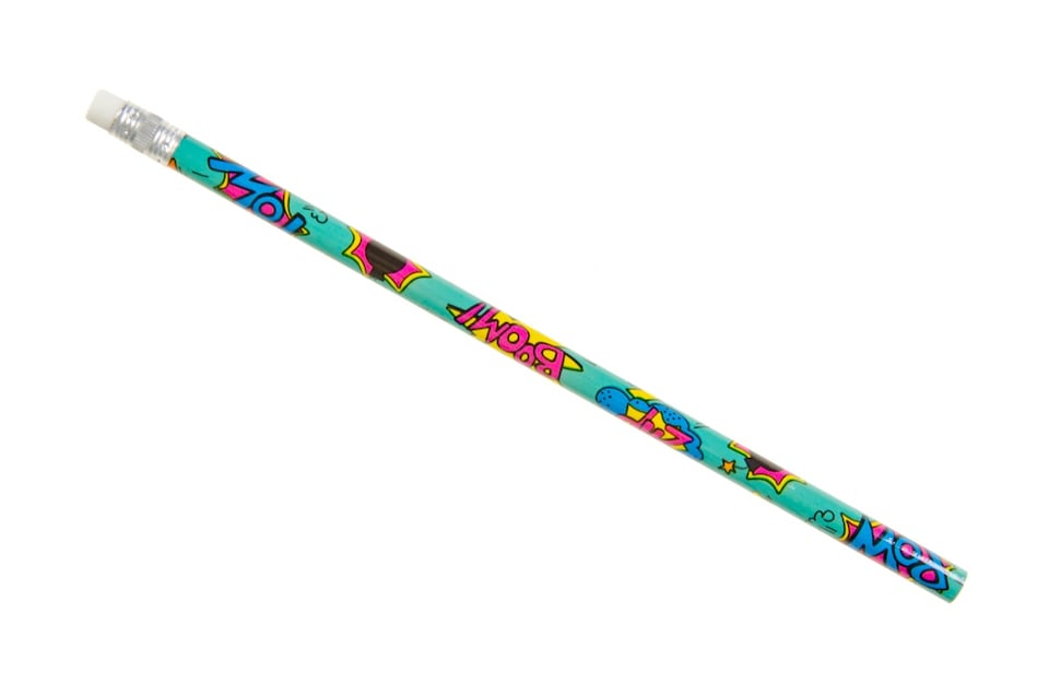 image 1 of Pack of 12 Superhero Design Pencils with Eraser