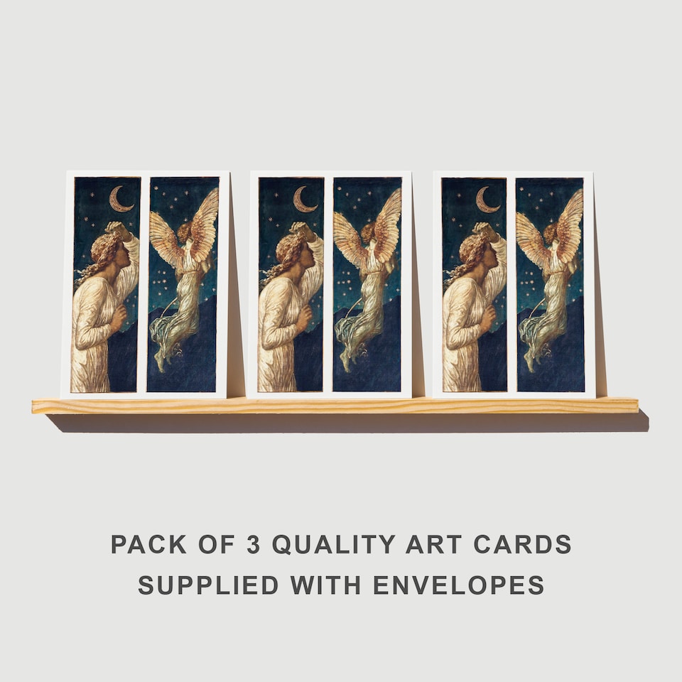image 1 of Burne Jones Cupid Psyche Greeting Card Art Any Occasion Set of 3 Blank Inside