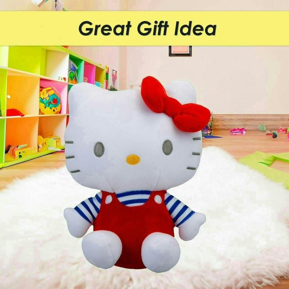 image 1 of Hello Kitty Soft Toy Plush Red Cute Character Plush Huggable Cuddly 23cm Red