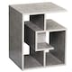 image 1 of HOMCOM Side Table, 3 Tier End Table with Open Storage Shelves for Living Room, Bedroom, Cement Colour | Grey