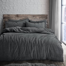 Velosso Plain Teddy Fleece Duvet Cover and Pillowcase Set