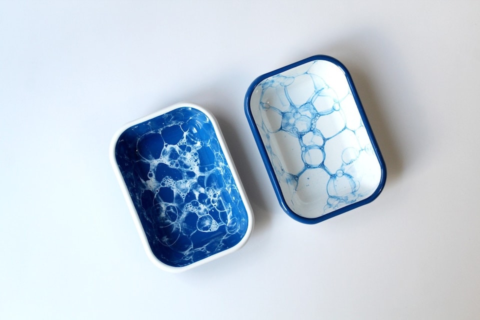 image 1 of Bubble Collection Enamel Rectangular Serving And Roasting Dish - 16 cm (W) x 11 cm (D) x 4 cm (H)