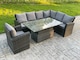 image 1 of Fimous High Back PE Rattan Corner Sofa Set Garden Furniture Adjustable Rising Lifting Table Set With Armchair