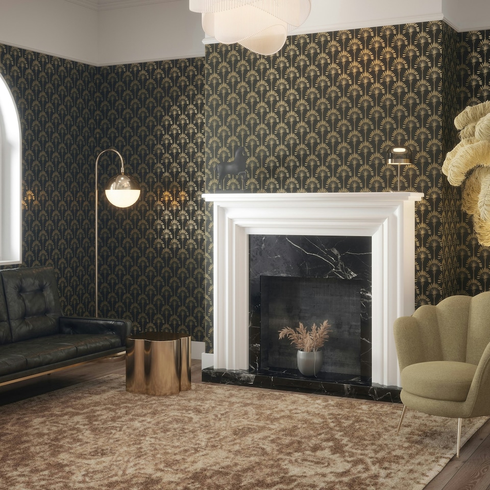 image 1 of Palm Palace Black & Gold