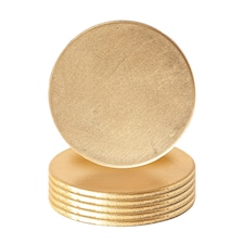 Argon Tableware Metallic Coasters - 10cm - Gold - Pack of 6