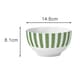 image 6 of 24pc Green Split Stripe Dinner Set