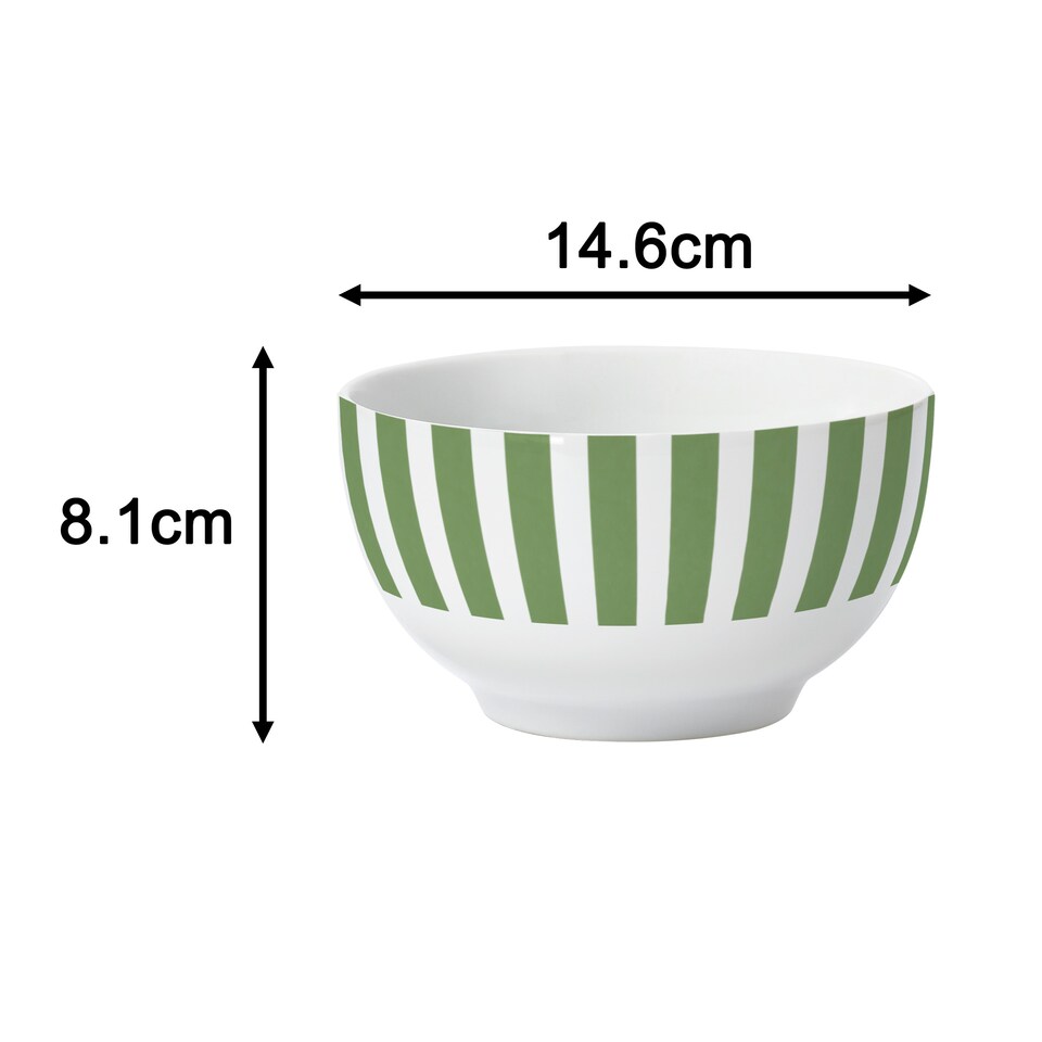 image 1 of 24pc Green Split Stripe Dinner Set