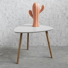 Malme Side Table Occasional Large in Chalk Grey and Natural Pine Grey | Light Grey
