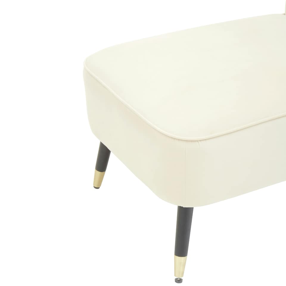 image 1 of Interiors by Premier Cream Chaise Lounge Sofa, Upholstered Velvet Sofa for Lounge, Living Room, Right Arm Chaise Accent Lounge