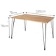 image 4 of Augusta Industrial Pine Rectangular Dining Table with Solid Wood Top - Antique Wax Finish and Metal Hairpin Legs | Brown | Brown | Large | 1