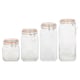 image 4 of Argon Tableware Square Glass Jars with Clip-Top Lids - 1.7L - Pack of 6