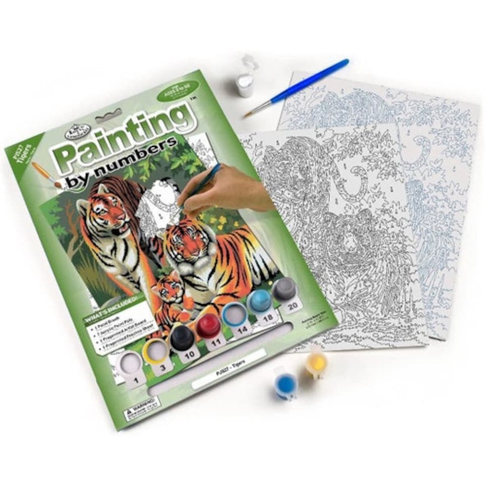 image 1 of Royal & Langnickel Paint By Number Junior Small Tigers