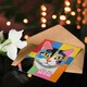 image 4 of Mothers Day Card Colourful Abstract Love You Mum Cat Card