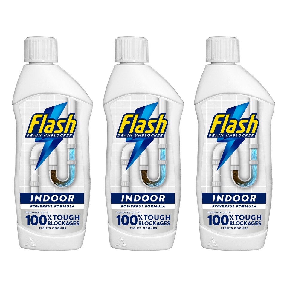 image 1 of Flash Indoor Sink & Drain Unblocker 3 x 500ml