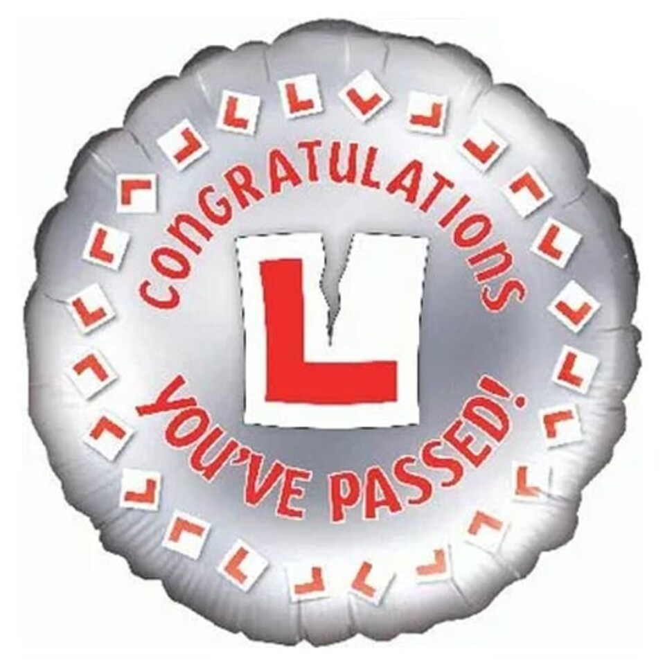 Congratulations You've Passed Driving Licence Round Foil Helium Balloon 46cm / 18 in