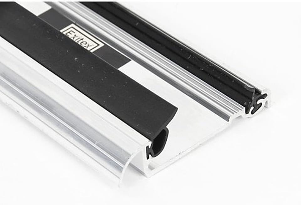 image 1 of Exitex Macclex 15/56 Aluminium Door Threshold Draught Excluder Cill for 56mm Doors, 914mm | Silver