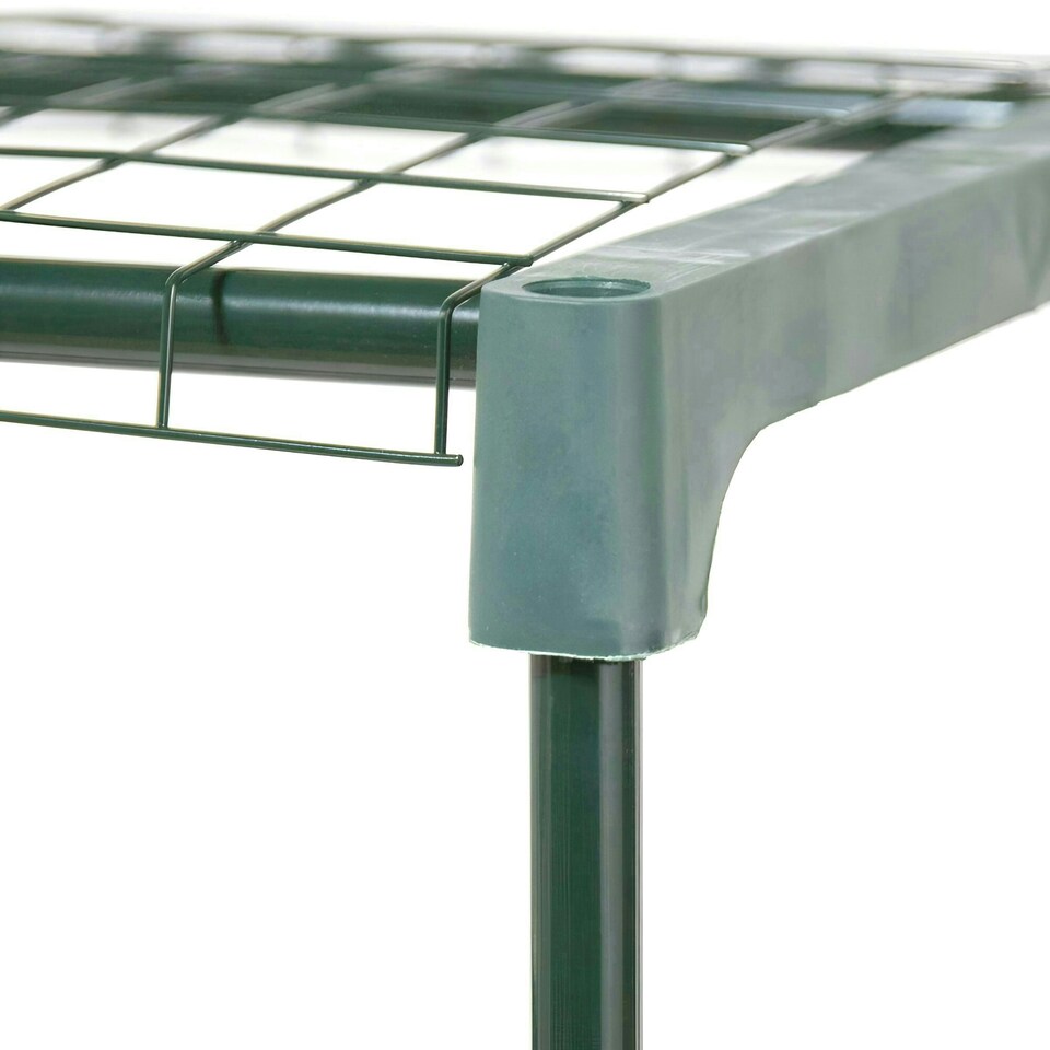 image 1 of Lacewing Metal 3 Tier Greenhouse Staging Shelving Bench in Green 126cm