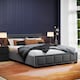 image 1 of Vida Designs Vanita 5ft King Size Bed Fabric Upholstered, Dark Grey, 150 x 200cm