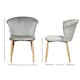image 6 of Set of 2 Elsa Velvet Dining Chairs with Wooden Legs, Curved Back & Comfortable Seating | Grey