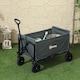 image 2 of Outsunny 120L Folding Collapsible Wagon with Adjustable Handle, Black