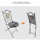 image 3 of Outsunny 3 Pcs Mosaic Bistro Table Chair Set Patio Garden Dining Furniture
