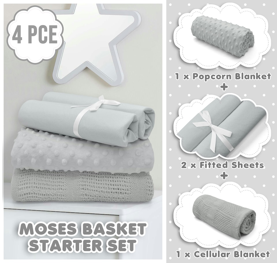 image 1 of 4pc Moses Starter Set - White | Grey
