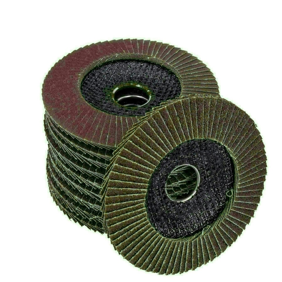 image 1 of 4-1/2" 115mm Mixed Grit Flap Flat Discs For Angle Grinders Removal Sanding 200pk