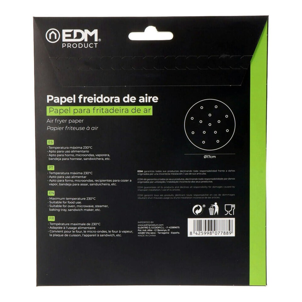 image 1 of Air fryer paper EDM 07788 Ø 17 cm 100 Units