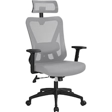 Yaheetech High Back Mesh Office Desk Chair | Grey | Light Grey